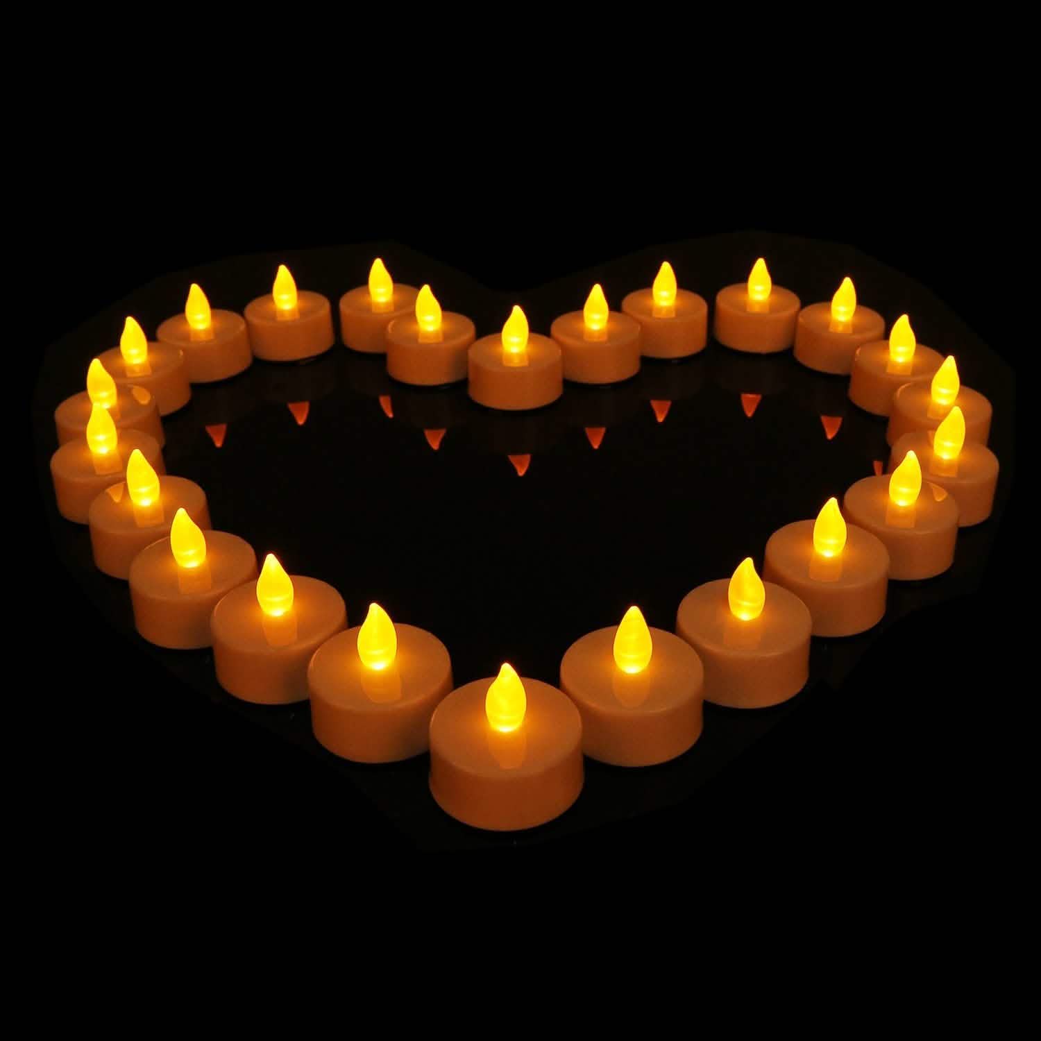 24-Piece: Flameless LED Tealight Candles Indoor Lighting - Tophatter Daily Deals