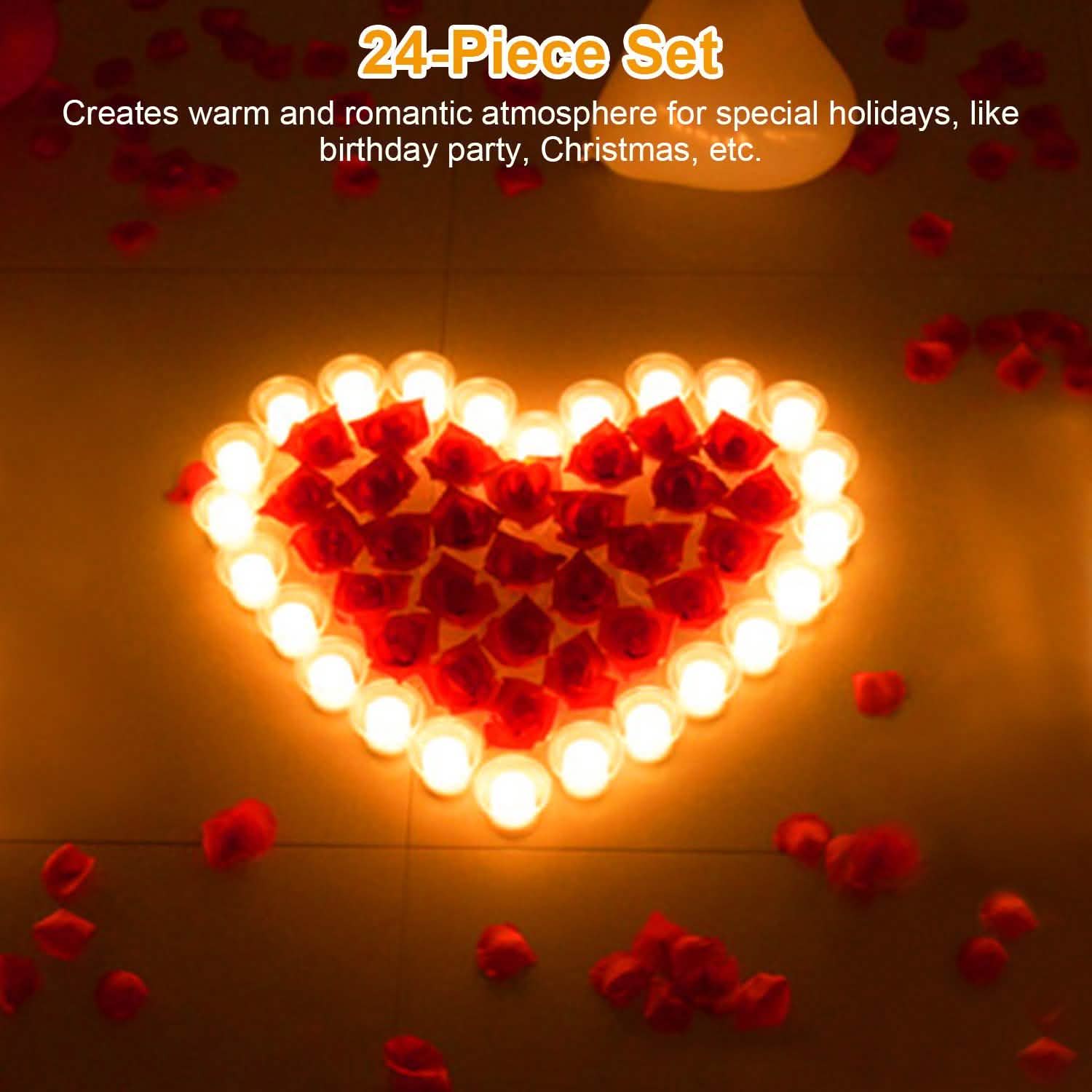 24-Piece: Flameless LED Tealight Candles Indoor Lighting - Tophatter Daily Deals