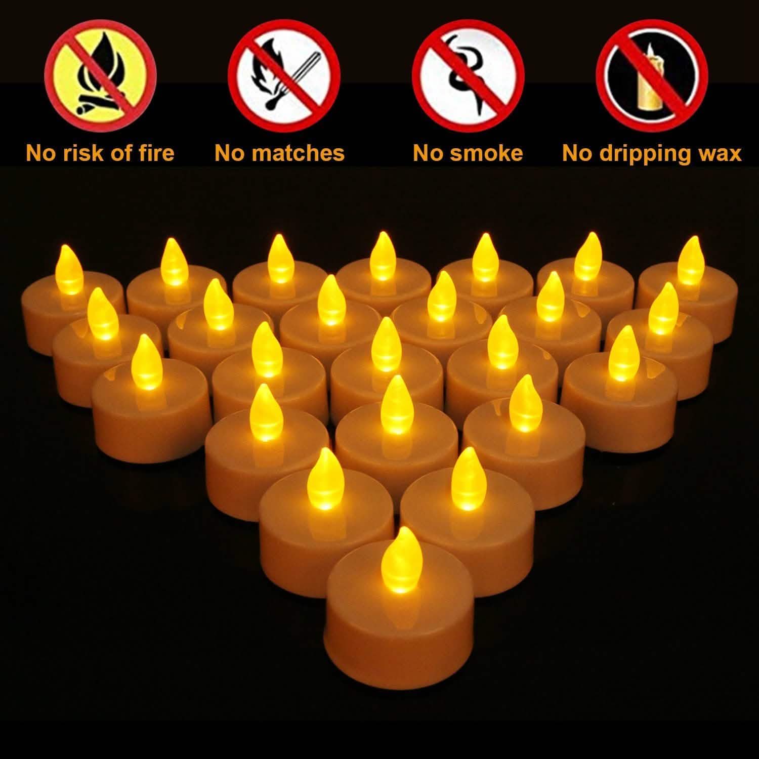24-Piece: Flameless LED Tealight Candles Indoor Lighting - Tophatter Daily Deals