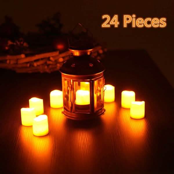 24-Piece: LED Flameless Tea Light Candle Indoor Lighting - Tophatter Daily Deals