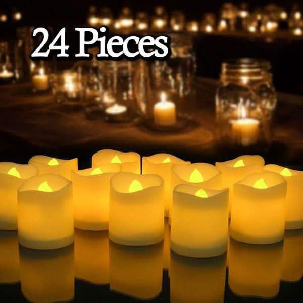 24-Piece: LED Flameless Tea Light Candle Indoor Lighting - Tophatter Daily Deals