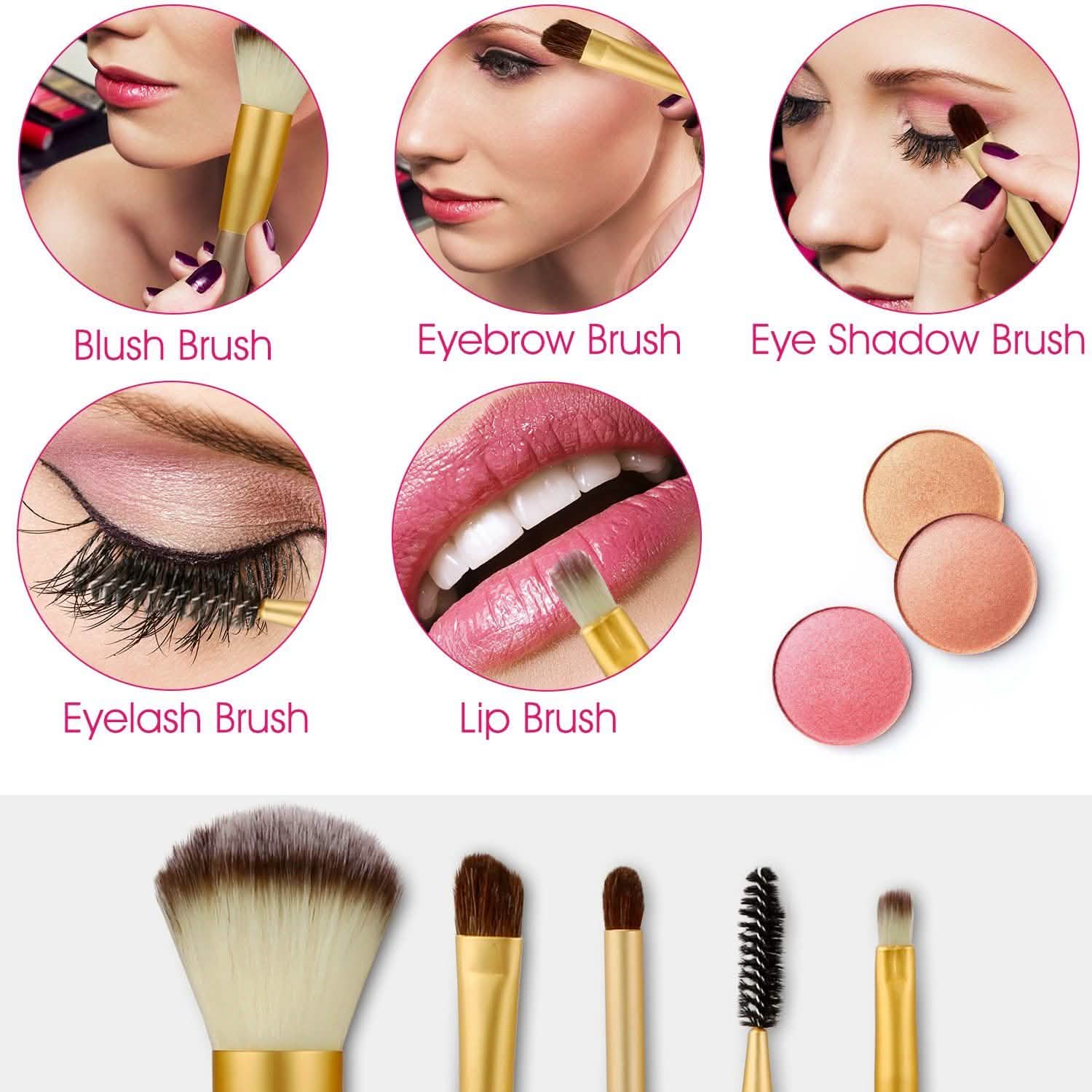 24-Piece: Makeup Brushes Set Beauty & Personal Care - Tophatter Daily Deals