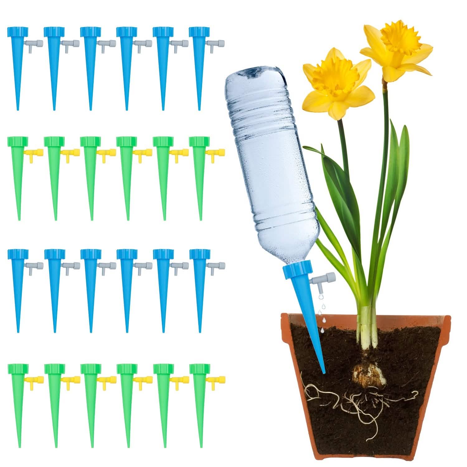 24-Piece: Plant Watering Spikes Self Watering Device Garden & Patio - Tophatter Daily Deals