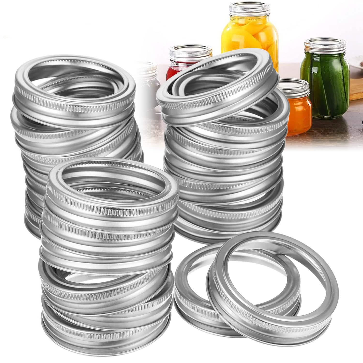 24-Piece: Regular Mouth Canning Jar Kitchen Storage - Tophatter Daily Deals