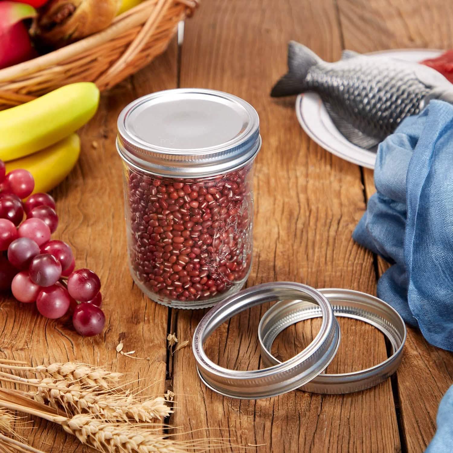 24-Piece: Regular Mouth Canning Jar Kitchen Storage - Tophatter Daily Deals