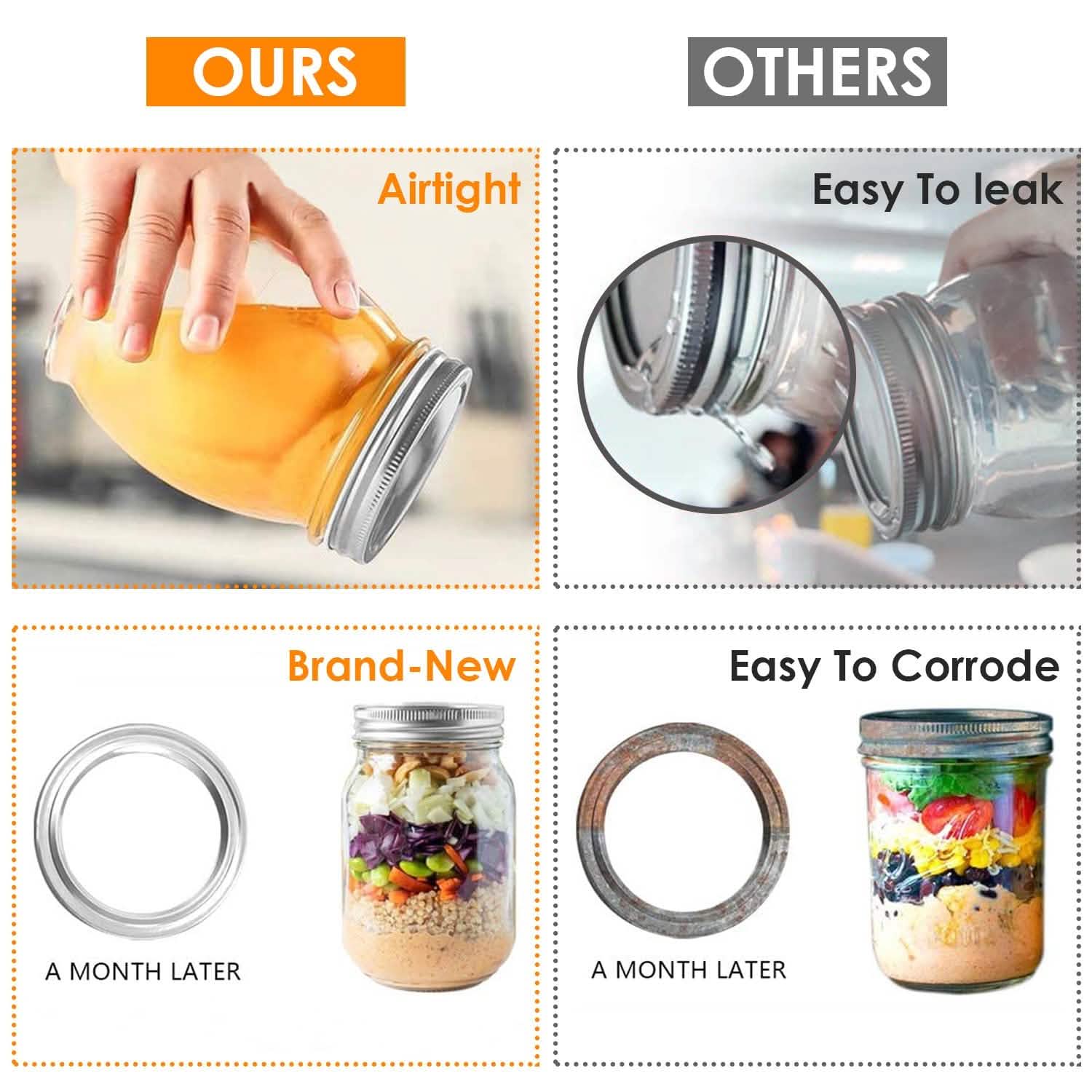 24-Piece: Regular Mouth Canning Jar Kitchen Storage - Tophatter Daily Deals