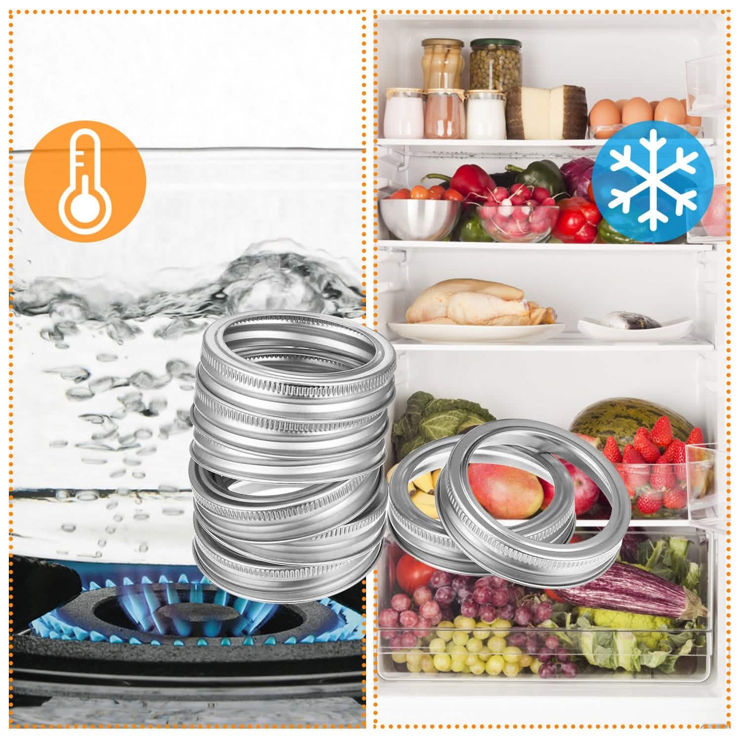 24-Piece: Regular Mouth Canning Jar Kitchen Storage - Tophatter Daily Deals