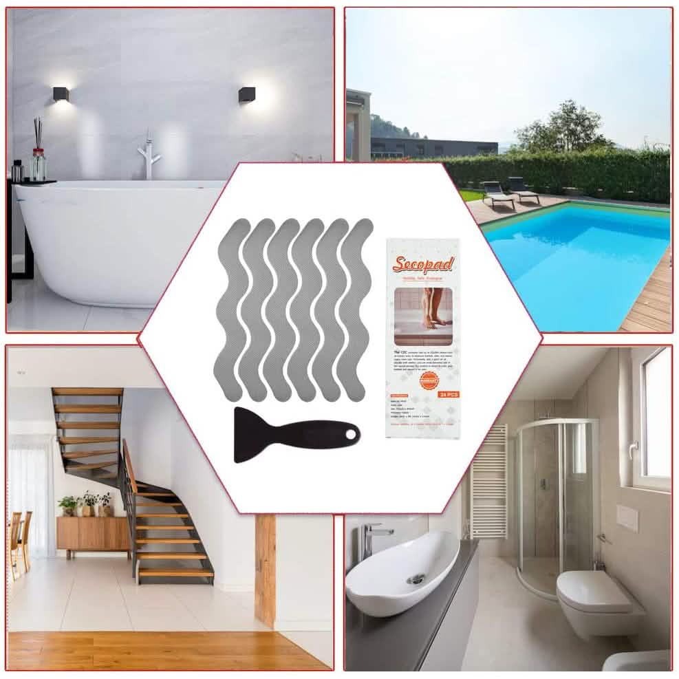24-Piece: Safe Tub Strips Adhesive Non-Slip Shower Stickers Set Bath - Tophatter Daily Deals