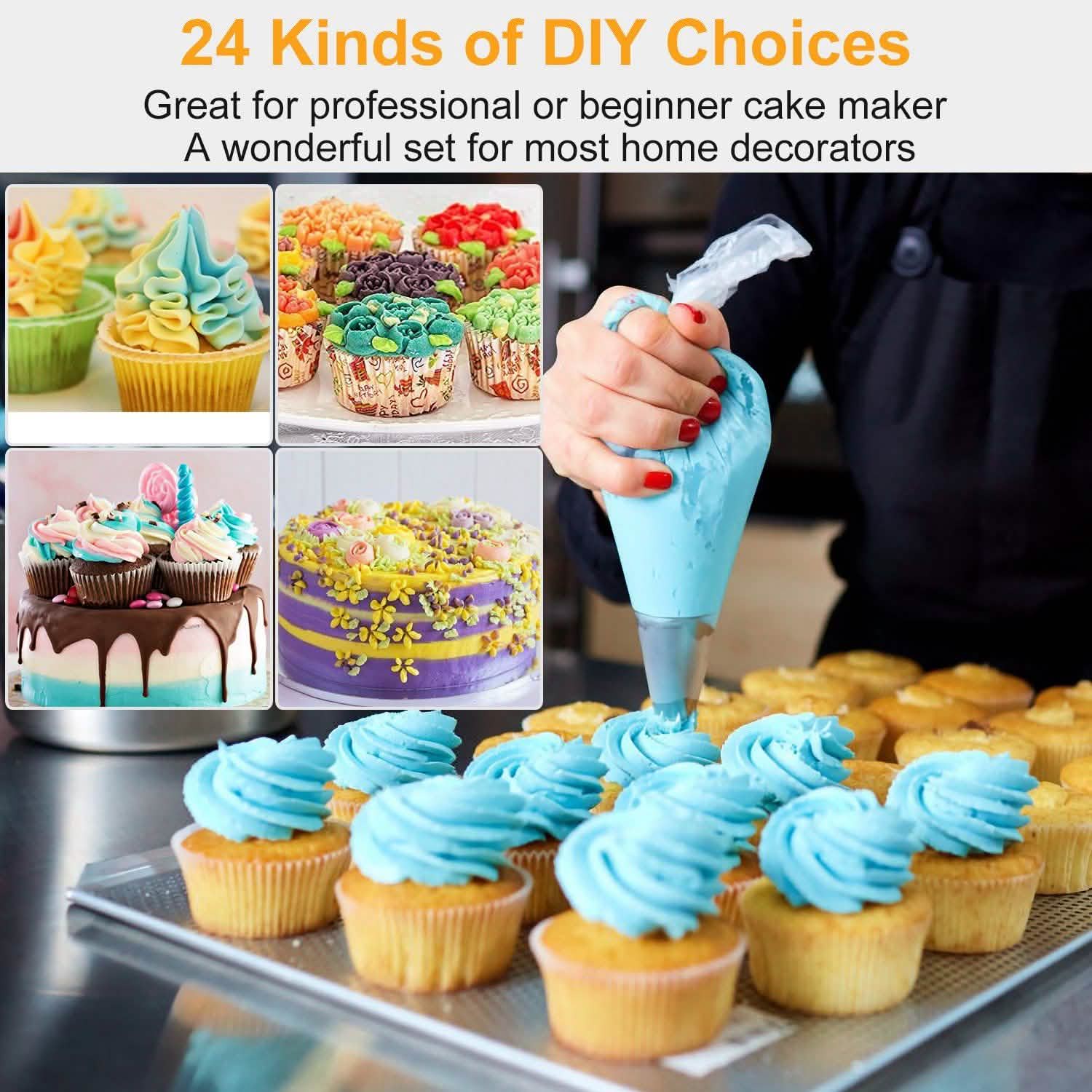 24-Piece: Stainless Steel Cake Decorating Supplies Kit Kitchen Tools & Gadgets - Tophatter Daily Deals