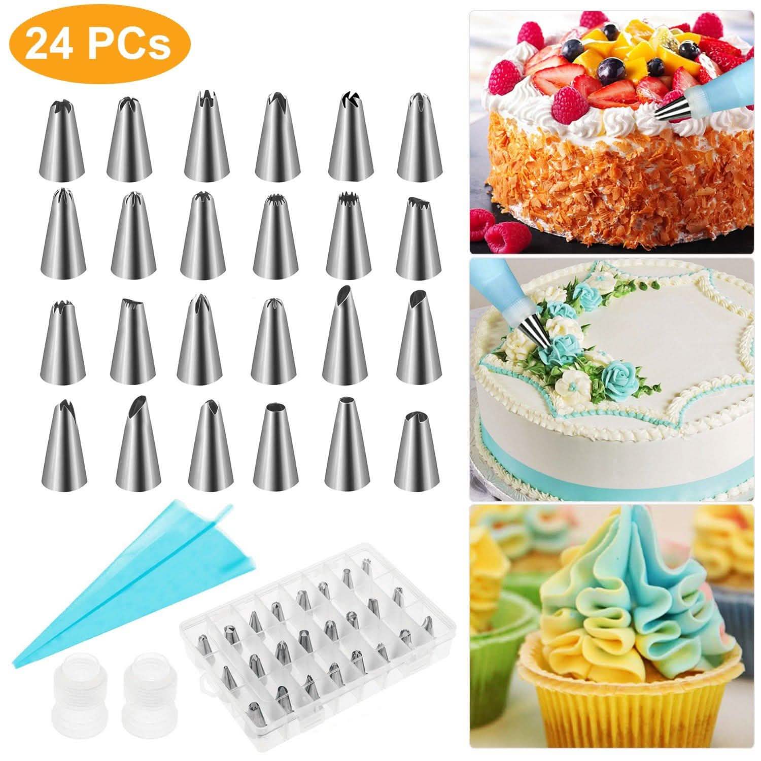 24-Piece: Stainless Steel Cake Decorating Supplies Kit Kitchen Tools & Gadgets - Tophatter Daily Deals