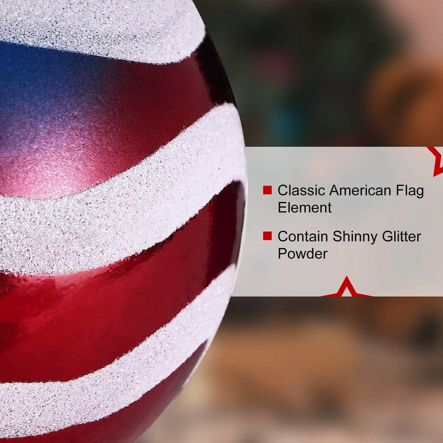 24-Pieces Set: Hanging Ornaments Ball Star Patriotic Seasonal Decor - Tophatter Daily Deals