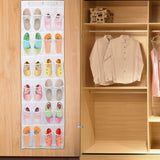 24-Pocket: Over the Door Shoes Rack Crystal Clear Organizer Storage & Organization - Tophatter Daily Deals