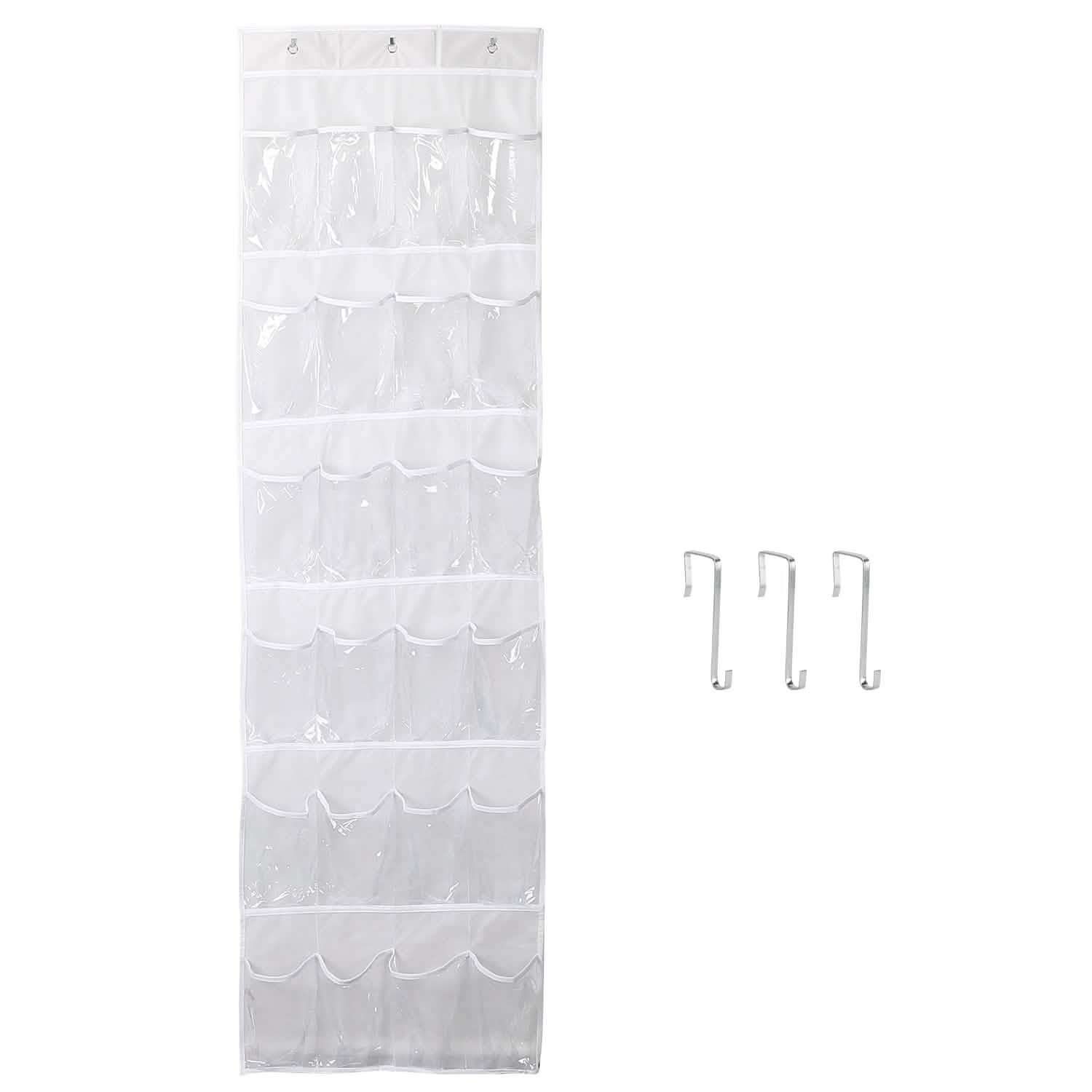 24-Pocket: Over the Door Shoes Rack Crystal Clear Organizer Storage & Organization - Tophatter Daily Deals