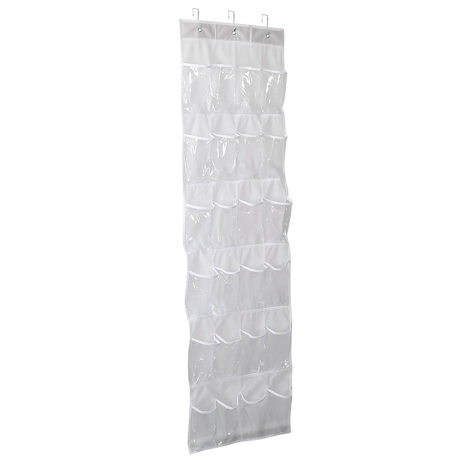 24-Pocket: Over the Door Shoes Rack Crystal Clear Organizer Storage & Organization - Tophatter Daily Deals