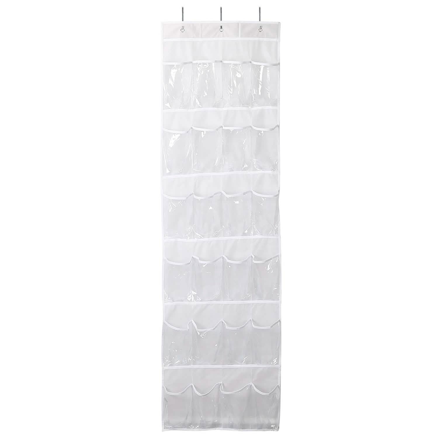 24-Pocket: Over the Door Shoes Rack Crystal Clear Organizer Storage & Organization - Tophatter Daily Deals