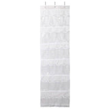 24-Pocket: Over the Door Shoes Rack Crystal Clear Organizer Storage & Organization - Tophatter Daily Deals