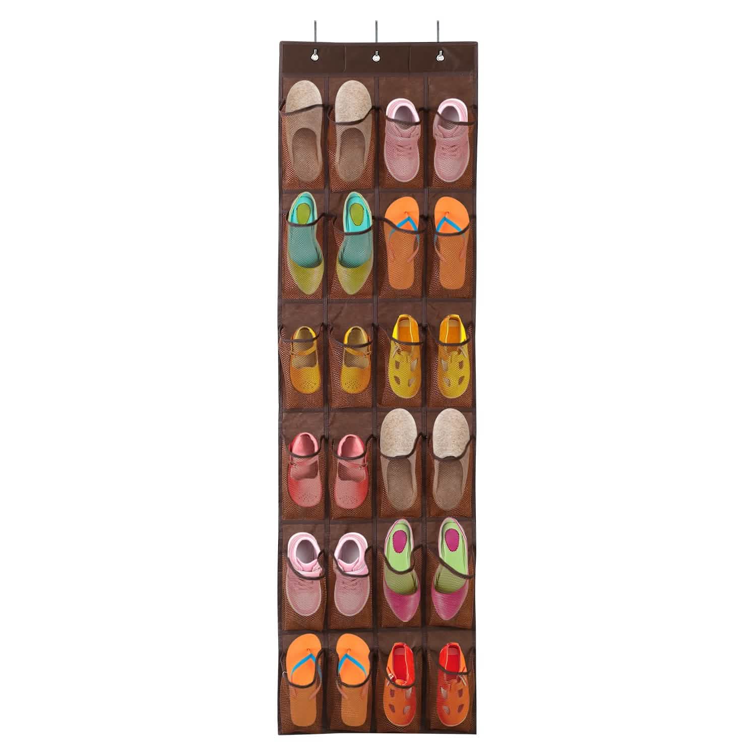 24 Pockets Over the Door Shoe Rack Coffee Storage & Organization - Tophatter Daily Deals