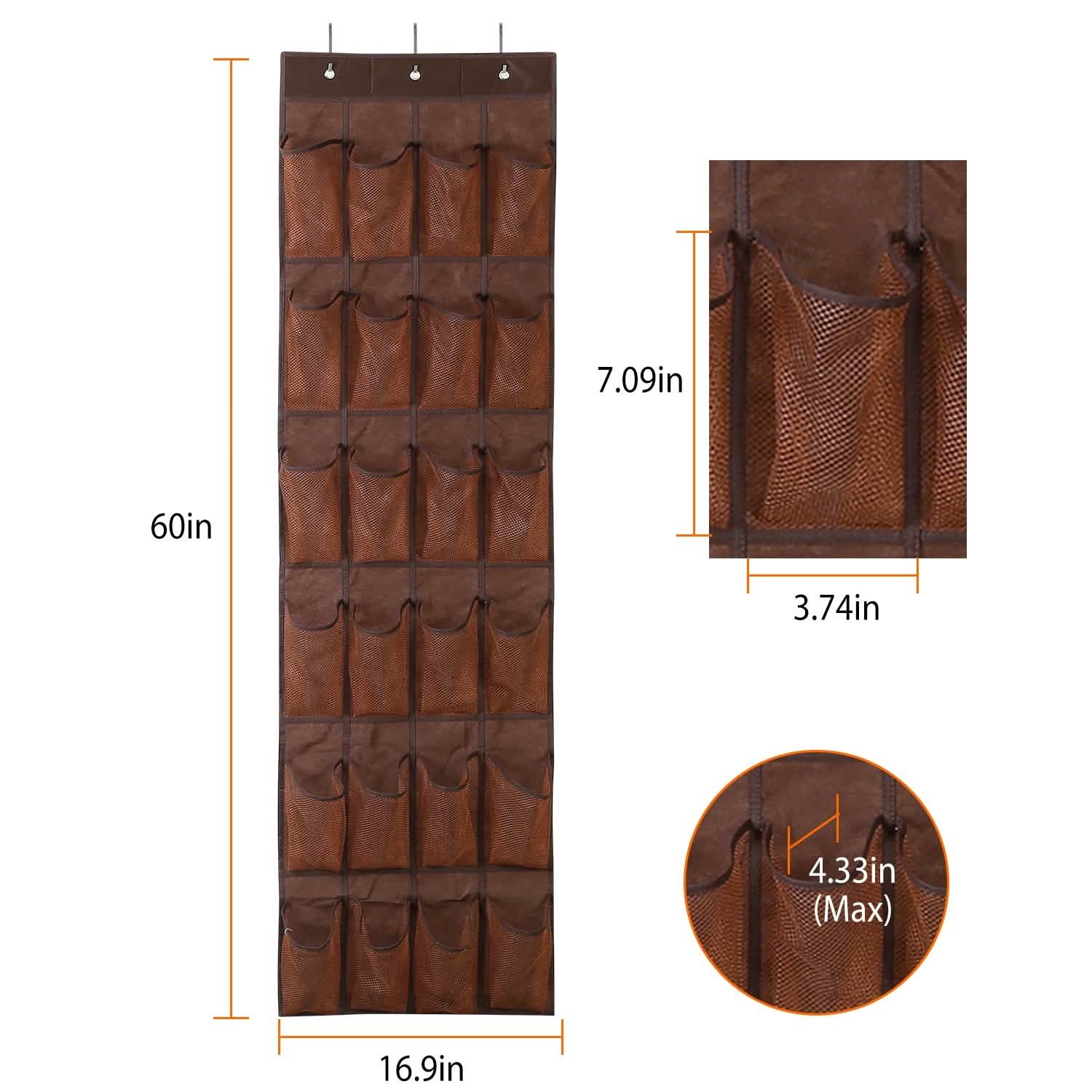 24 Pockets Over the Door Shoe Rack Storage & Organization - Tophatter Daily Deals