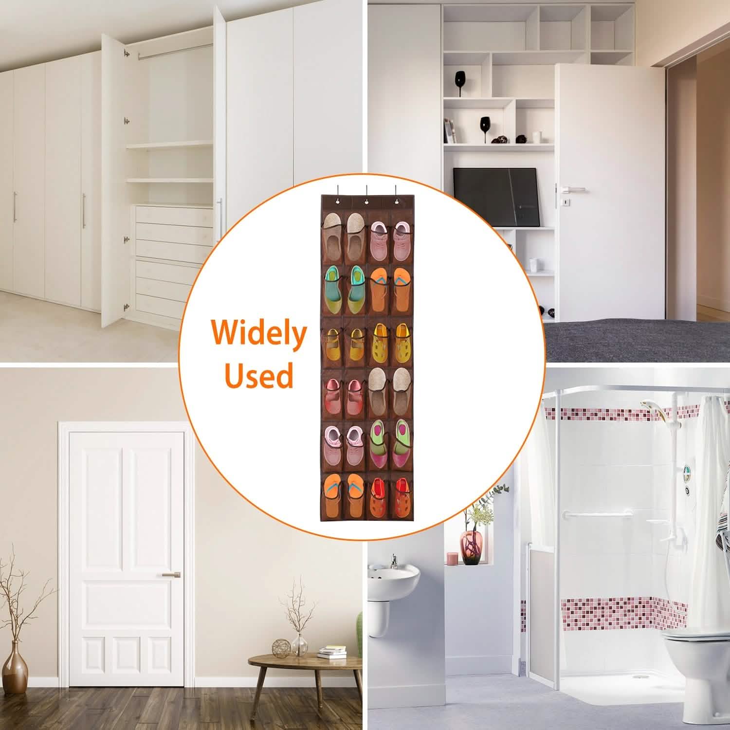 24 Pockets Over the Door Shoe Rack Storage & Organization - Tophatter Daily Deals