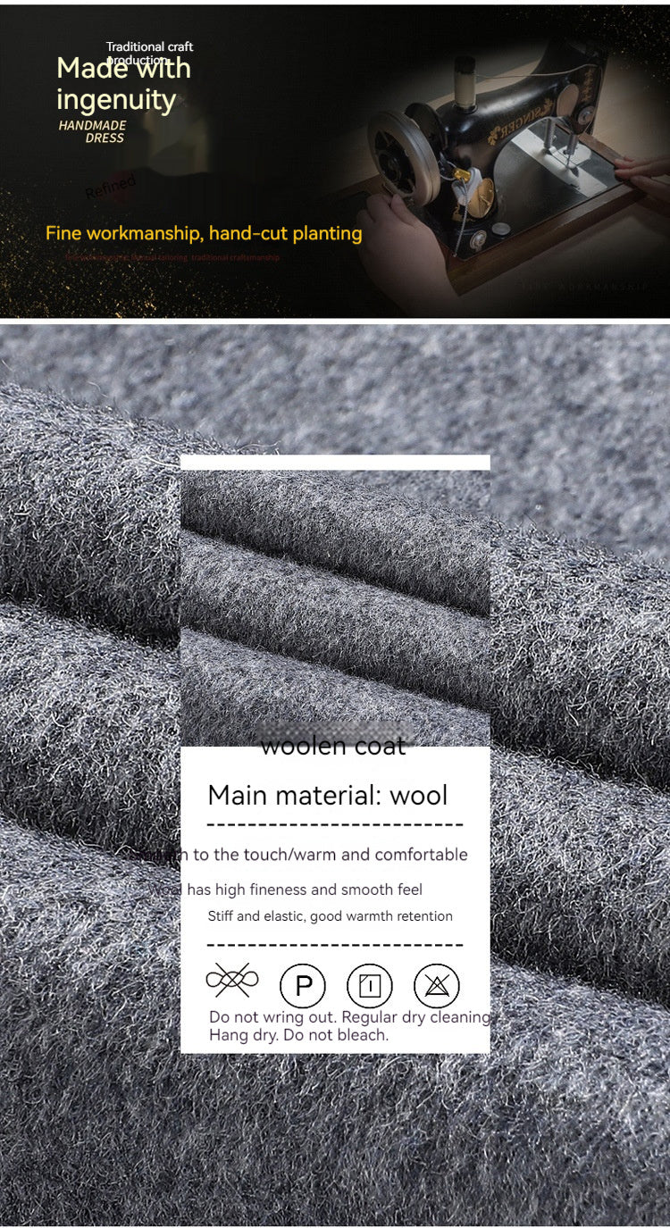 Warm Structured Overknee Wool Coat - Double Breasted, Winter 3D Changing Face Moving Picture Frame - Tophatter Daily Deals