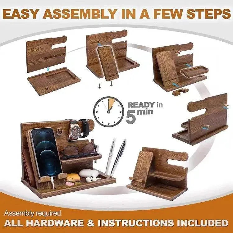 Solid Wood™ Phone Stand Phone Stand - Tophatter Daily Deals