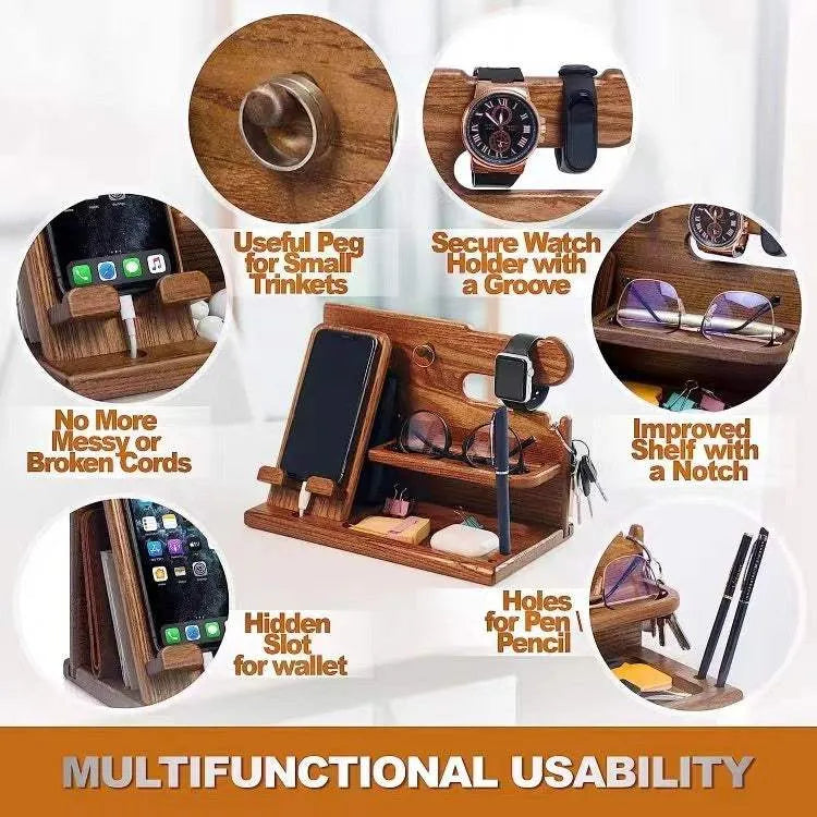 Solid Wood™ Phone Stand Phone Stand - Tophatter Daily Deals
