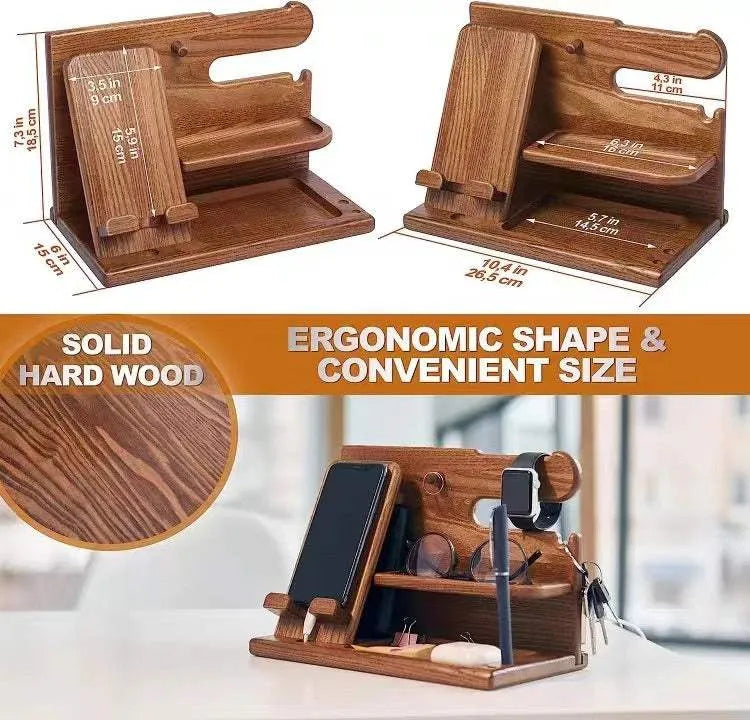 Solid Wood™ Phone Stand Phone Stand - Tophatter Daily Deals