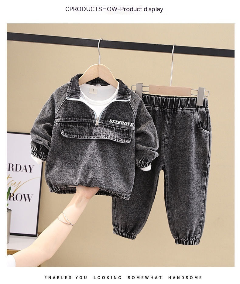 Boys Spring Clothing New Clothes Fashionable Handsome Children's Clothing 0 - Tophatter Daily Deals
