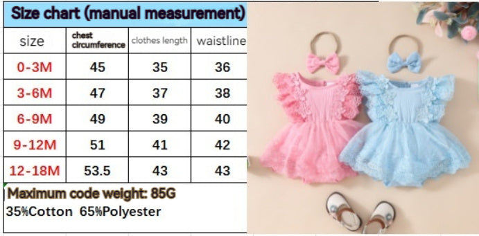2024 Summer Baby Girl Sweet Sleeveless Lace Triangle Rompers Mesh Lace Flower Dress 0 - Tophatter Daily Deals