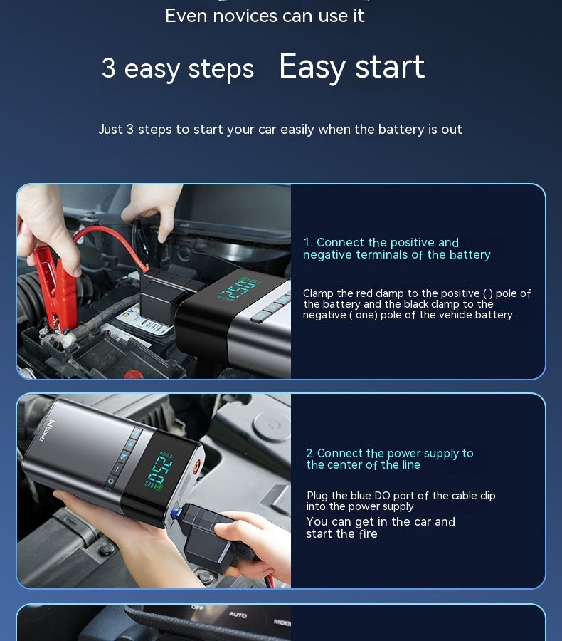 Automobile Emergency Start Power Source All-in-one Machine With Electric Treasure 0 - Tophatter Daily Deals