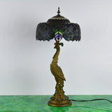 Bedroom Hotel Bedside Peacock Base Table Lamp 0 - Tophatter Daily Deals