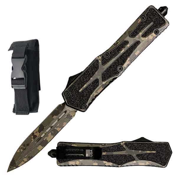 9" Automatic Digital Camo Dual Action Out Of The Front Knife - TOPHATTER'S ARMORY DEALS Collectible Weapons - Tophatter Daily Deals
