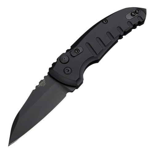 Hogue Knives A01-Microswitch Auto - Wharncliffe CPM-154 Black Cerakote Blade - Black Aluminum Handle - 24106 Automatic Knives - Tophatter Daily Deals