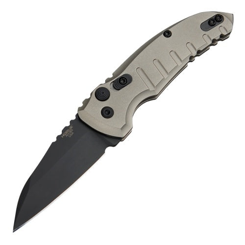Hogue Knives A01-Microswitch Auto - Wharncliffe CPM-154 Black Cerakote Blade - FDE Aluminum Handle - 24107 Automatic Knives - Tophatter Daily Deals