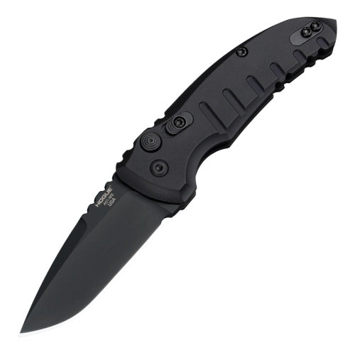 Hogue Knives A01-Microswitch Auto - Drop Point CPM-154 Black Cerakote Blade - Black Aluminum Handle - 24116 Automatic Knives - Tophatter Daily Deals