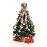 Nutcracker Tree Top Bow with Long Streamer | Fabric Christmas Tree Topper Tree Decoration - Tophatter Daily Deals