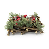 Handcrafted Christmas Double Tealight Candle Holder ~ Xmas Table Centrepiece Candle Holder - Tophatter Daily Deals