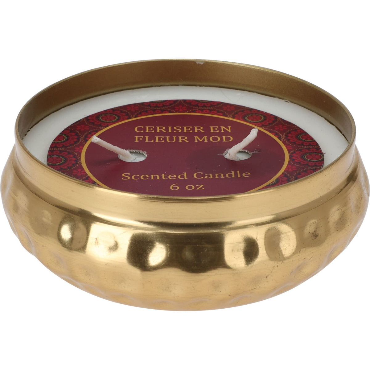 Bohemian Style Gold Metal Candle Bowl | 2 Wick Scented Candle & Holder - 10cm Scented Candle - Tophatter Daily Deals