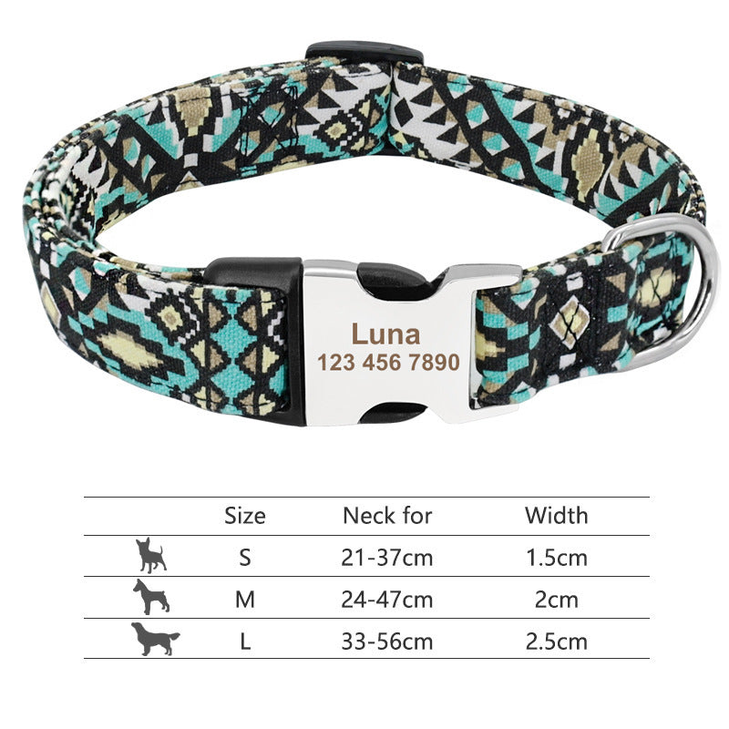 Adjustable Nylon Dog Collar Personalized Dogs Cat ID 019Black 7 - Tophatter Daily Deals
