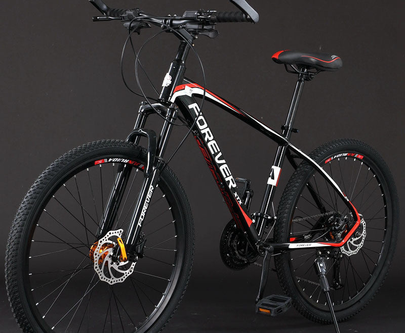 Aluminum Alloy Oil Pressure Double Disc Brake Shock Absorption Mountain Bike Black red mechanical brake 0 - Tophatter Daily Deals