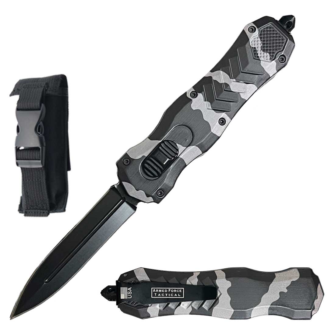 9" Camo Handle Renegade OTF Out The Front Automatic Knife - TOPHATTER'S ARMORY DEALS Collectible Weapons - Tophatter Daily Deals