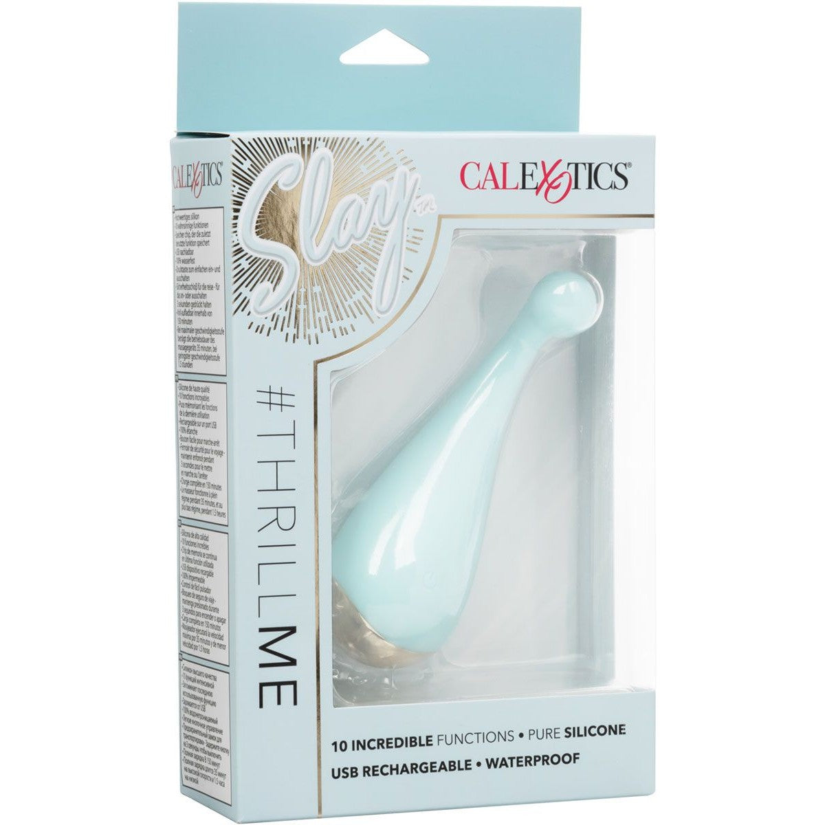 Slay #ThrillMe Silicone Vibrator in Blue Vibrator - Tophatter Daily Deals