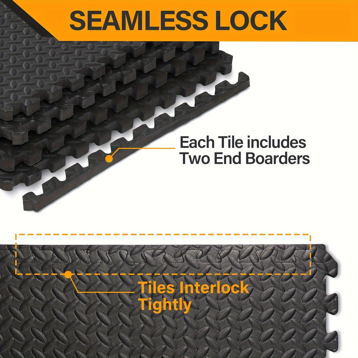 Interlocking Exercise Mat Black Set (48pcs) Sports & Fitness > Exercise, Gym & Fitness > Yoga & Pilates - Tophatter Daily Deals