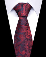 Men's Neckties - Formal Classic Patterned Tie (50 Style Options) Burgundy & Black Paisley Belts & Ties - Tophatter Daily Deals