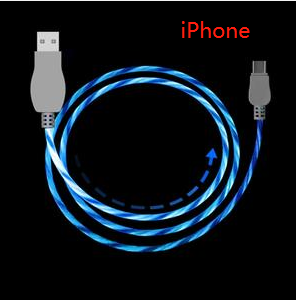 1M led charging cable Blue IPhone 0 - Tophatter Daily Deals