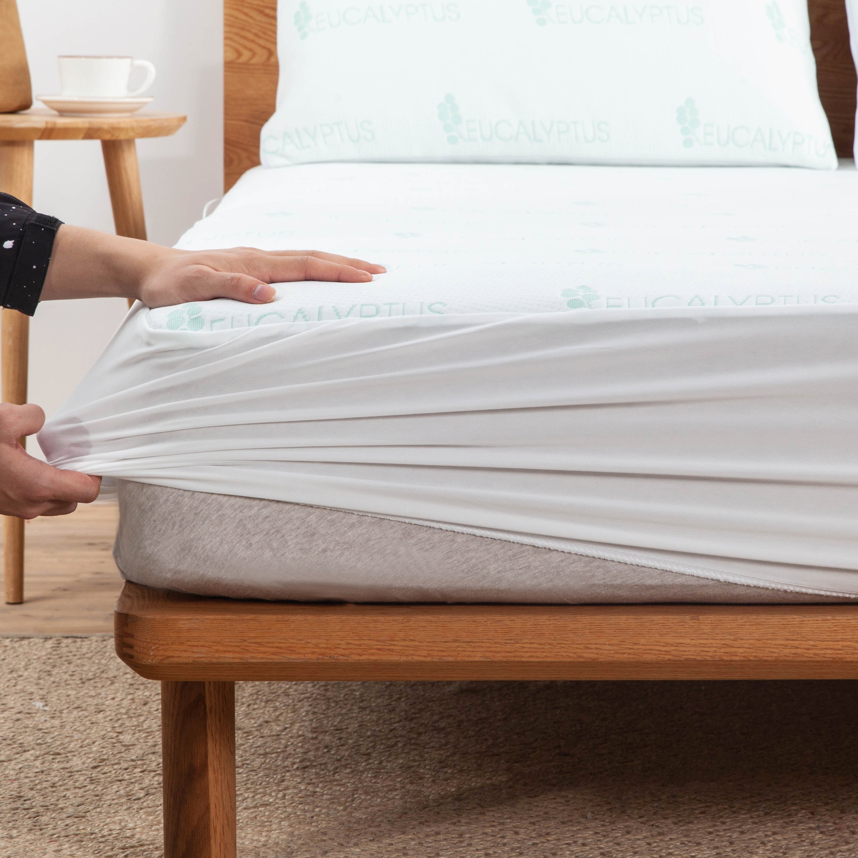 Bibb Home Eucalyptus Infused Waterproof Mattress Pad Bedding - Tophatter Daily Deals