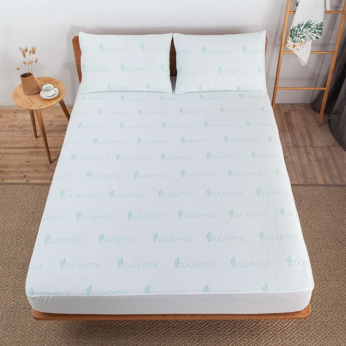 Bibb Home Eucalyptus Infused Waterproof Mattress Pad Eucalyptus Infused Bedding - Tophatter Daily Deals