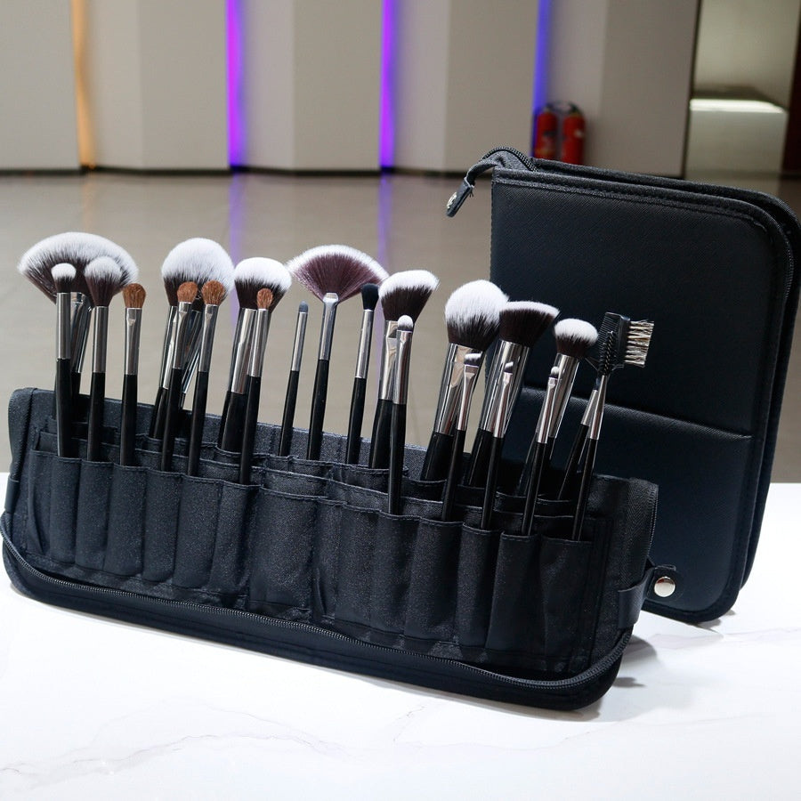 30 PCs Makeup Brush Set Soft Hair Eye Shadow Blush Face Powder Full Set Folding Bag No Brush 0 - Tophatter Daily Deals