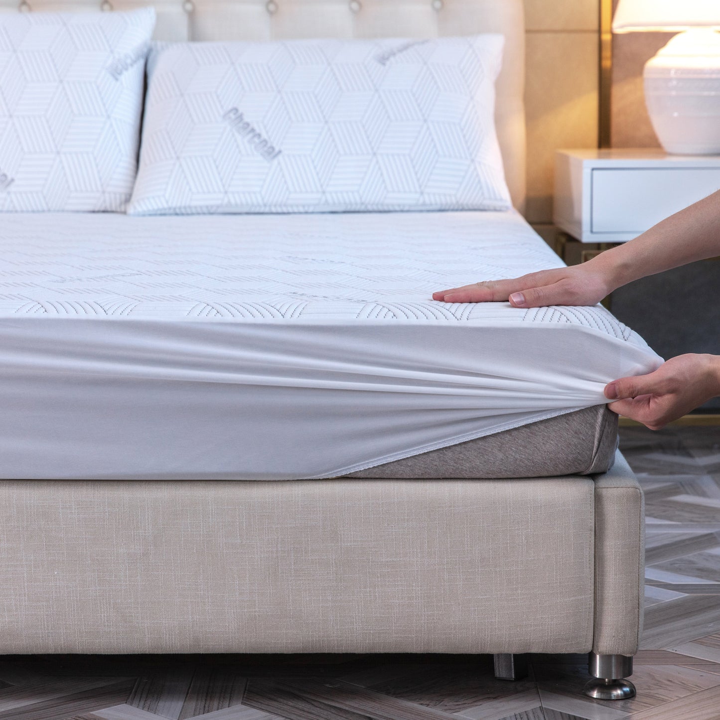 Bibb Home Bamboo Charcoal Infused Waterproof Mattress Pad Bedding - Tophatter Daily Deals