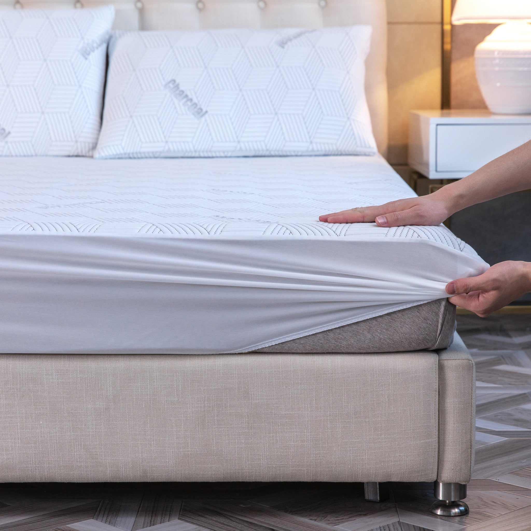 Bibb Home Bamboo Charcoal Infused Waterproof Mattress Pad Bedding - Tophatter Daily Deals